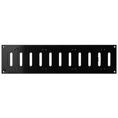 Image of Steinberg14 Black 400x100mm / 16x4 inch Adjustable Sliding Hit and Miss Ventilation Grille Metal Air Vent Cover