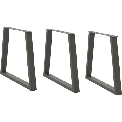 Image of vidaXL Dining Table Legs V Shape 3 pcs Anthracite 80x(72 73.3) cm Steel