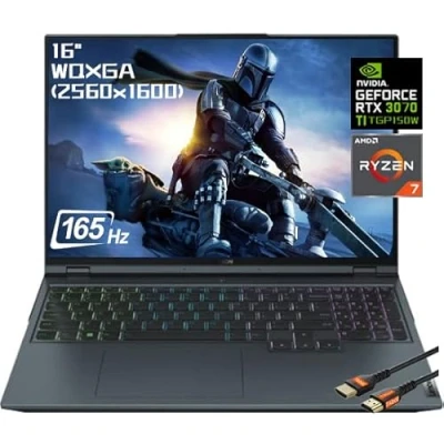 Image of Lenovo Legion 5 Pro 16&quot; Gaming Laptop， WQXGA (2560x1600) 165Hz，AMD Ryzen 7 6800H, 64GB DDR5 RAM, 1TB SSD, RTX 3070 Ti 8GB GDDR6 TGP 150W, Win 11 Home, with HDMI