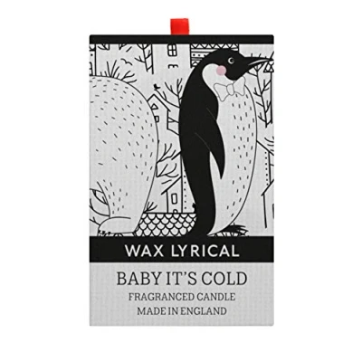 Image of Wax Lyrical Baby Its Cold Candle, Up to 50 Hours Burn Time, Red/Black/Gray, 11cm x 15cm