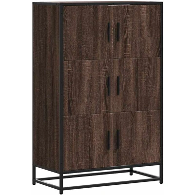 Image of vidaXL Highboard Brown Oak 68x35x106.5 cm Engineered Wood and Metal