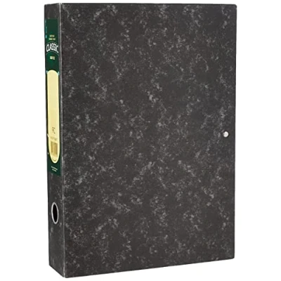 Image of Rexel Classic Foolscap Lock Spring Box File Black/ Green, 70mm