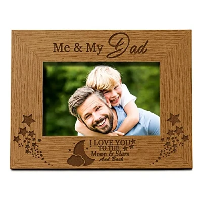 Image of ukgiftstoreonline Me and My Dad Love You To The Moon Photo Frame Gift (4 x 6 Inch)