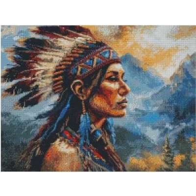 Image of A Dream of The West,200x150stitch,36x26cm Counted Cotton Indian Cross Stitch Kits for Advanced Experience Stitcher