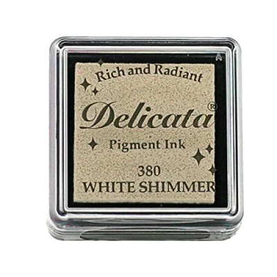 Image of Delicata Ink Pad, Acrylic, White Shimmer, 3 x cm