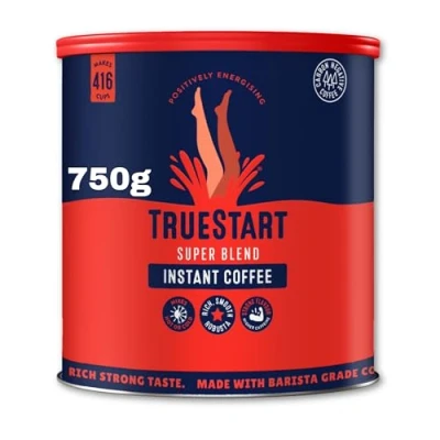 Image of TrueStart Barista Grade Super Blend Instant Coffee 750g (825 Cups), Premium Freeze Dried, Smooth Rich Beans Roast, 100% Full Flavour