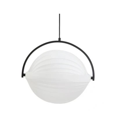 Image of Lucande Helva pendant light, white/black, 1 bulb, Ø 40 cm