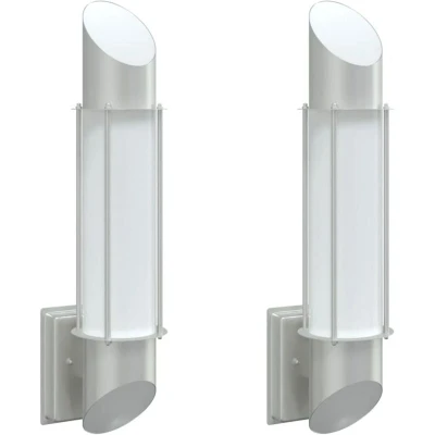 Image of vidaXL Outdoor Wall Lights 2pcs Silver Stainless Steel