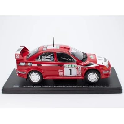 Image of OPO 10 1/24 scale model car compatible with Mitsubishi Lancer Evolution VI Mäkinen Mannisenmäki Rally New Zealand 1999 WRC514