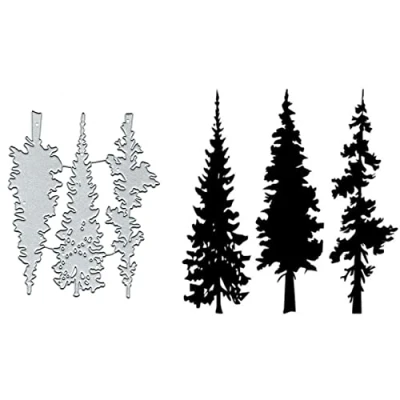 Image of Yeyert 3pcs Tree Metal Die Cuts for Card Making,Spring Christmas Cutting Dies Cut Stencils DIY Scrapbooking Album Decorative Embossing Paper Craft