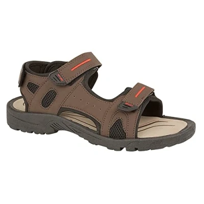 Image of ZAM993B 7 PDQ Mens Touch and Close Sports Beach SAndal BROWN size UK