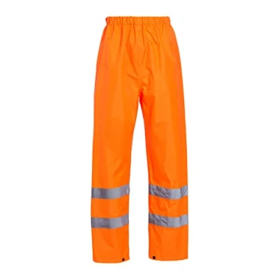 Image of Blackrock Orange Hi Vis Waterproof Overtrousers, Reflective High Viz Visibility Safety Work Trousers Men&#039;s &amp; Women&#039;s, Rain Pants, Workwear Overalls, Fully EN Certified Size Small
