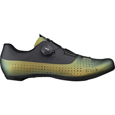 Image of Fizik R4 Tempo Overcurve Clip in Cycling Shoes, Iridescent/Green, Size 45 EU