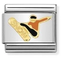 Image of Nomination Classic Gold Orange &amp; Black Snowboarder Sports Ho