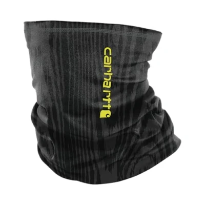 Image of Carhartt Unisex&#039;s Force Heavyweight Neck Gaiter, Woodgrain Print Black/Shadow, One Size
