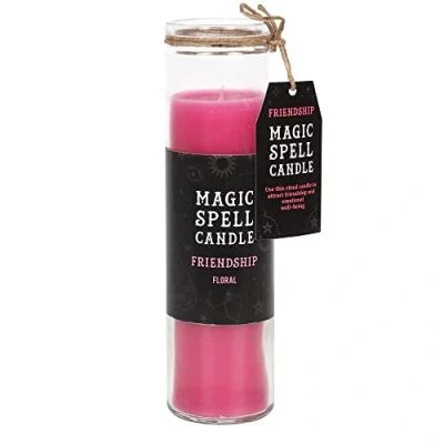 Image of Pink Floral Friendship Magic Spell Tube Candle