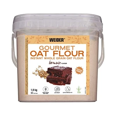 Image of Weider Gourmet Oat Flour. Brownie Flavor (1.9 kg). Whole Grain, Source of Proteins, Low Sugar Content.