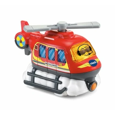 Image of VTech Toot Drivers Helicopter, Pretend Play Vehicle with Lights, Phrases and Songs, Interactive Toddler Toy 12 Months, 2, 3, 4 Plus, English Version, Red