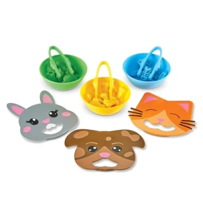 Image of Learning Resources Fine Motor Feeding Friends, Toys for 3 Year Old Boys and Girls, Montessori, Skills