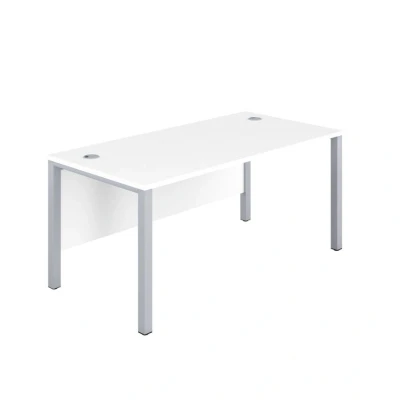 Image of 1800X800 Goal Post Rectangular Desk White Silver