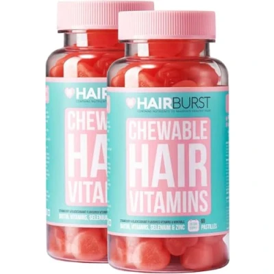 Image of Hair BURST Biotin Gummies for Growth Hair, Skin &amp; Nails Vitamin Supplement Low Sugar, Delicious Flavour Reduces Breakage, Promotes Healthier Thicker Daily Chewable Vitamins 1 Month