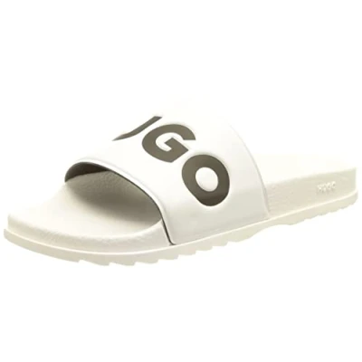 Image of HUGO Men&#039;s Match_it_Slid_rblg Mules, Open White120, 1 UK