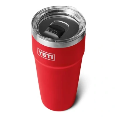 Image of YETI Rambler Cup, Vacuum Insulated Stainless Steel Stackable Cup with Magslider Lid, Rescue Red, 30 oz (887 ml)
