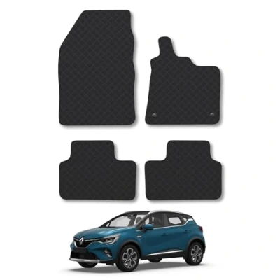 Image of 5mm Rubber Car Mats Compatible With Renault Captur (2020+) Tailored Fit Floor Set Accessory Custom Anti Slip Backing Heavy Duty Waterproof Easy Clean Durable All Weather Full Coverage