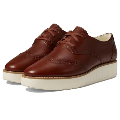 Image of Cole Haan Women&#039;s Grand City Platform Oxford, Dark Cuoio/Ivory, 3 UK