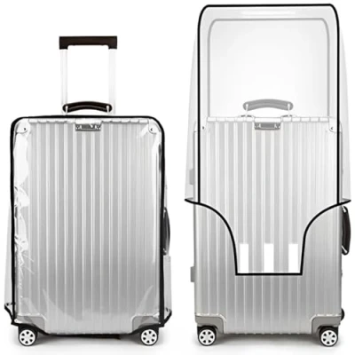 Image of True Face Protective Luggage Cover Travel Business Clear PVC Covers Transparent Suitcase Protectors for Wheeled Waterproof Scratchproof (Transparent, 22)