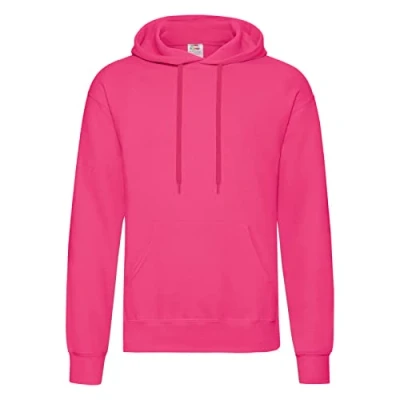 Image of FRUIT OF THE LOOM Men&#039;s Classic Hooded Sweatshirt, Fuchsia, L UK