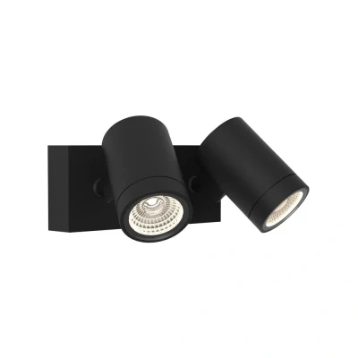 Image of Bayville Twin Spot LED Outdoor Spotlight Textured Black IP65