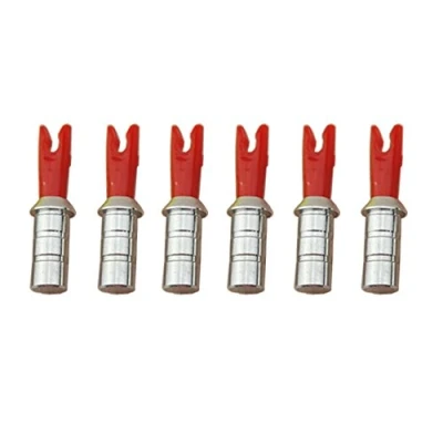 Image of SHARROW 30Pcs Archery Arrow Aluminum Pin Nock and Plastic Nocks for ID 6.2mm Shaft (red)