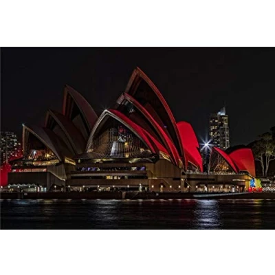 Image of DIY 5D Diamond Painting Kits for Adults, Rhinestone Crystal Embroidery Art Home Wall Decor Sydney Opera House 30x40cm