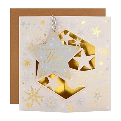 Image of Hallmark Birthday Card 3D Design with Hanging Star Attachment