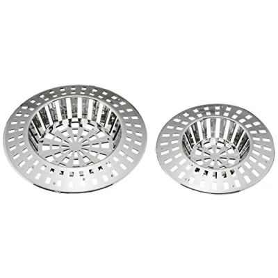 Image of WENKO 4920111100 Drain sieve set of 2, Plastic, 6 x cm, Chrome