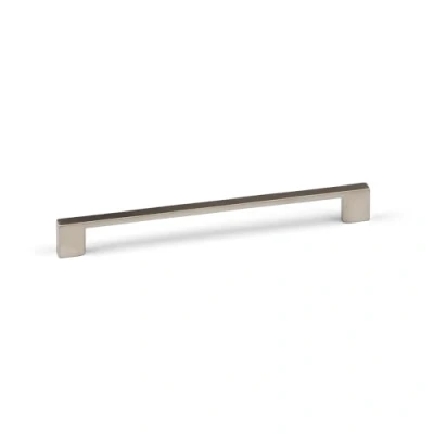 Image of Matt Nickel Kitchen Cupboard D Bar Handle 160mm Fixings Brushed Slim Cabinet Drawer Wardrobe Furniture Pull