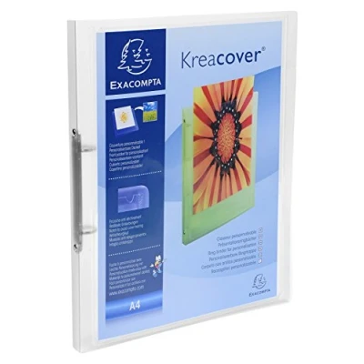 Image of Exacompta ref. 54960E Set of 5 customizable flexible PP binders 1 pocket 2 round rings, 15 mm diameter External dimensions: 32 x 25 cm A4 file format Colour: colorless