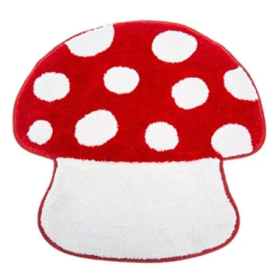 Image of Sass &amp; Belle Red Mushroom Tufted Bath Mat