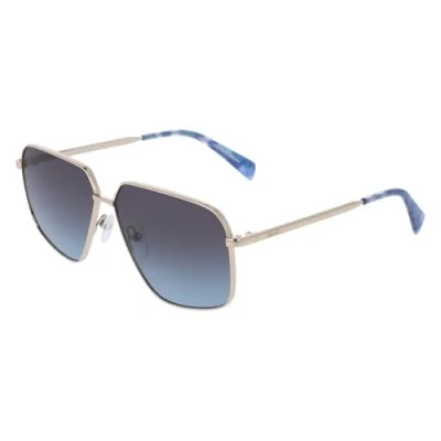 Image of Liu Jo Unisex LJ162S 722 Sunglasses Metal Gold Grey Pilot Normal