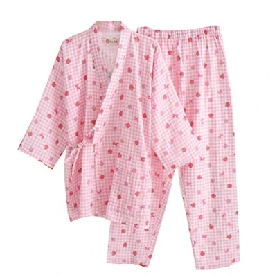 Image of OWLONLINE Pure Cotton Womens Japanese kimono Pajamas Suit Size M A26