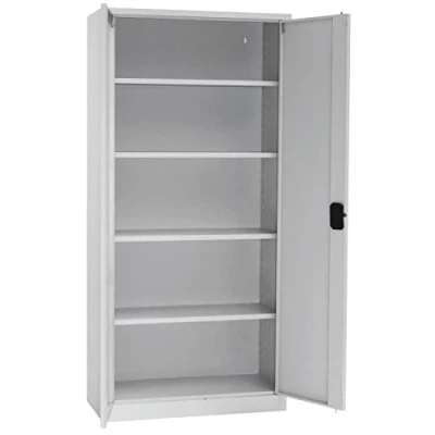 Image of Horison Industries Tall Storage Lockable Cupboard, Metal Cabinet, Cupboards 1800x920x420mm Cupboards, Garage Cabinet For Home And Industrial Grey