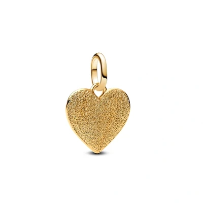 Image of Pandora Gold Engravable Heart Medallion Charm