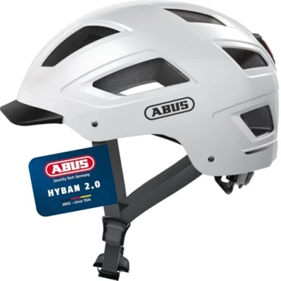 Image of ABUS Hyban 2.0 City Helmet Durable Bicycle for Daily Use with ABS Hard Shell Women and Men White, Size XL