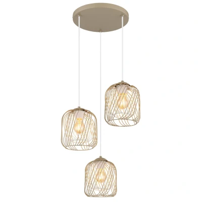 Image of Dichti Cluster Pendant Ceiling Light Sand Colored Matt 3x E27