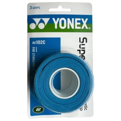 Image of YONEX Super Grap Badminton Overgrip, Pack of 3, Multi Colour, AC102C (Blue)