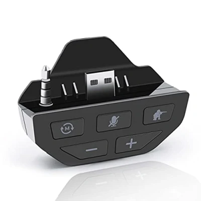 Image of Joystick Stereo Headset Adapter,Controller Audio Adapter Converter Transmitter Dongle for Xbox One Wireless Gamepad Black