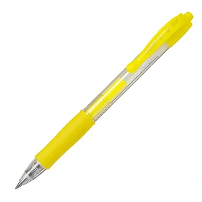 Image of PILOT Pack of 3 G2 07 Neon Gel Ink Rollerball Pens Medium Tip Yellow