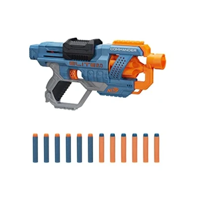 Image of Nerf Elite 2.0 Commander RC 6 Blaster, 12 Darts, Dart Rotating Drum, Built In Customizing Capabilities, Multi coloured,One Size,E9485F03