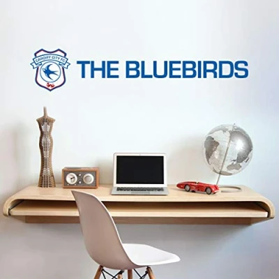Image of Beautiful Game Cardiff City Football Club Blue Birds &amp; Crest Wall Sticker Badge Logo Decal Set Vinyl Poster Print (120cm x 30cm)